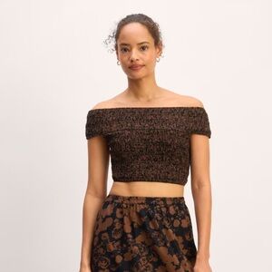 NWT Everlane “The Gauze Smocked Top”- WHITE-Size Large